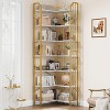 TackView Shaped Corner Bookshelf Industrial Bookcase with Beaded Design, Tall Display Rack for Living Room & Bedroom - 3 of 4