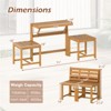 Tangkula 3-in-1 Outdoor Acacia Wood Loveseat Bench Furnitur w/ Slatted Seat for Garden - 3 of 4