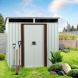 6ft x 5ft Outdoor Metal Storage Shed White - 1 of 4