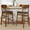 Best Choice Products 2-Piece Farmhouse Counter Height Bar Stool Set w/ Cushioned Seat, Wooden Backrest - 2 of 4