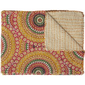 Taj Hotel Kantha Cotton Throw | 50"x70" | D - 1 of 4