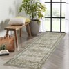 Washable Vintage Floral Distressed Rug Non Slip Low Pile Rug Soft Throw Floor Cover Foldable Indoor Carpet for Living Room Bedroom - 4 of 4
