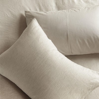 Twin/Twin XL French Linen and Cotton Duvet Cover Set in Putty Heather