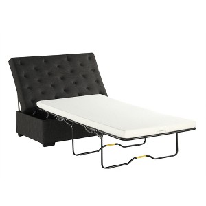 Whisen 49.6" Convertible Ottoman Sleeper Sofa Bed with Memory Mattress - Space-Saving Tufted Design for Small Living Rooms - 1 of 4