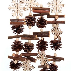 53.0 Inch Lodge Garland Pinecones Snowflakes Beads Tree Garlands - 1 of 3