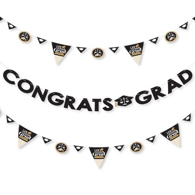 Big Dot of Happiness Law School Grad - Future Lawyer Graduation Party Letter Banner Decoration - 36 Banner Cutouts and Congrats Grad Banner Letters