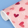 Big Dot of Happiness Pink and Red Hearts Valentine's Day Gift Wrapping Paper, Anniversary Wrapping, Galentine's Gift Wrapping, 24 in x 7 feet, 1 Roll - 4 of 4