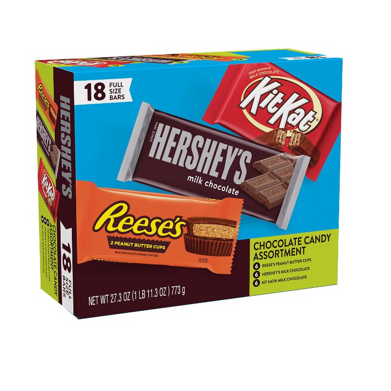 Reese&#39;s, Hershey&#39;s and Kit Kat Milk Chocolate Candy Bars Variety Pack - 18ct, 2 of 8