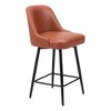 HomeRoots 26" Brown And Black Faux Leather And Steel Counter Height Swivel Bar Chair - 4 of 4