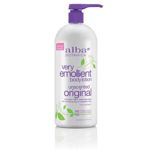 Unscented Alba Very Emollient Body Lotion - Unscented Original- 32oz