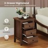 Resenkos 3-Drawer Bedside Cabinet, Storage for Living Room & Bedroom, Modern Walnut Finish Nightstand with Sleek Profile, Walnut Brown - 3 of 4