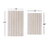 Knightsbridge Stylish And Comfortable Traditional Linear Design 2 PC Cotton Bath Rug Set 20"x30" & 24"x40" White - 3 of 4