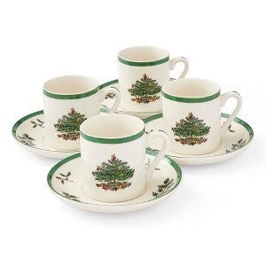 Spode Christmas Tree Espresso Cups & Saucers, Set of 4 - 1 of 4