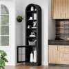 ChicFurnit Decorative Storage Cabinet Slim Arched Shelves with Bottom Cabinet for Kitchen or Bathroom, Black, 10.2"*71.1"*16.1" - 2 of 4