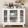 36" Modern Coffee Bar Cabinet with Fluted Glass Doors - Buffet Sideboard with Adjustable Shelves, For Dining Room, Living Room - 3 of 4