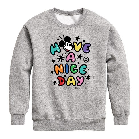 Boys' - Disney - Mickey Mouse Graphic Long Sleeve Fleece Sweatshirt - image 1 of 4