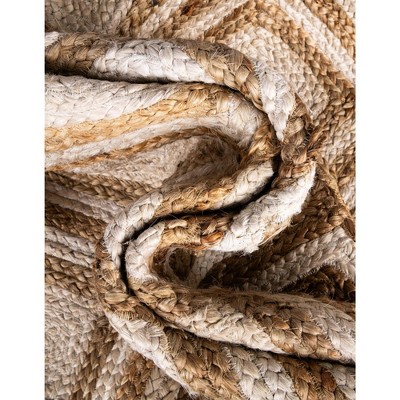 Handmade Ivory and Brown Geometric Cotton Area Rug
