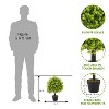COWLOWN Set of 2, 24" UV - Resistant Artificial Boxwood Topiary Ball Trees for Front Porch, Patio & Planter Decor - 4 of 4