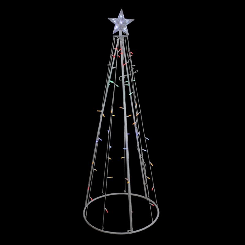 Northlight 5' Multi-Color LED Lighted Cone Christmas Tree Outdoor Decor, 2 of 3