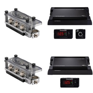 Kicker Warhorse Competition Bundle 3600 Watt Mono Amp & 1000 Watt 4 ch. Amp  ( Includes 6 Position Battery Terminals ) - 1 of 4