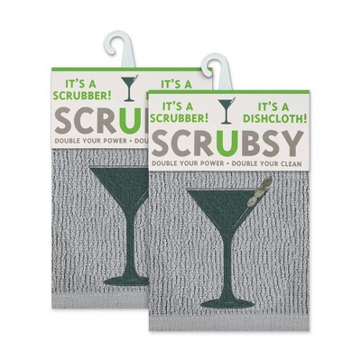2pc Cotton Martini Cloth and Scrubber - MU Kitchen