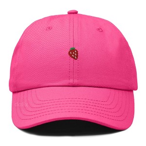Dalix Lil Strawberry Embroidered Cotton Summer Outdoor Baseball Cap Dad Hat Womens - 1 of 4