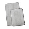 Royal Velvet Set of 2 17"x24" and 20"x32" Signature Solid Memory Foam Bath Rugs Gray - 2 of 4