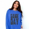 Game Day Block Distressed - Women's Garment Dyed Graphic Sweatshirt - 3 of 4