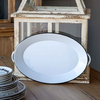 Park Hill Collection Farmhouse Enamelware Oval Tray