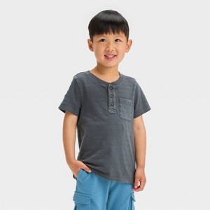 Toddler Boys' Solid Short Sleeve Henley T-Shirt - Cat & Jack™ - 1 of 3