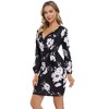 Leadingstar Women's Sexy Bodycon Casual Party Work Dresses Lantern Long Sleeve Wrap Mini Dress - 3 of 4