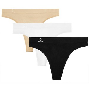 Balanced Tech Women's Seamless Thong 3 Pack - Black/Grey Assorted - Large - 1 of 4