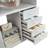 Keloyid 55.12 in. W White Tower System Modular 3 -Shelf Wood Closet System with 6 Drawers - 4 of 4