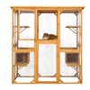 GDFStudio Modern 72" Large Outdoor Cat Wooden House with 3 Jumping Platforms and 2 Napping Houses - 2 of 4