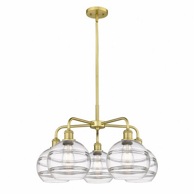 Rochester - 5 Light Stem Hung Chandelier In Industrial Style-15.38 Inches Tall and 26 Inches Wide