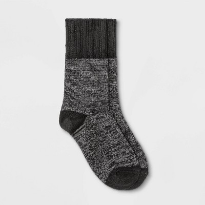 Women's Marled Crew Boot Socks - Universal Thread™ Black/Gray 4-10