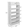 SEVOBAL 6-Tier Hollow Carved Shoe Rack Board Shoe Storage Organizer Cabinet for Narrow Entryway Space-Saving Boots Display, White, 40.94"*10.63"*3.35" - 3 of 4