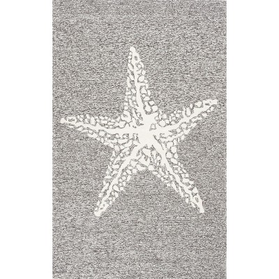 Nuloom Marine Graphic 8x10 Indoor/Outdoor Area Rug for Living Room Patio Deck Front Porch Kitchen, Grey/Ivory