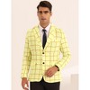 Lars Amadeus Men's Notch Lapel Prom Formal Plaid Pattern Blazers - 2 of 4