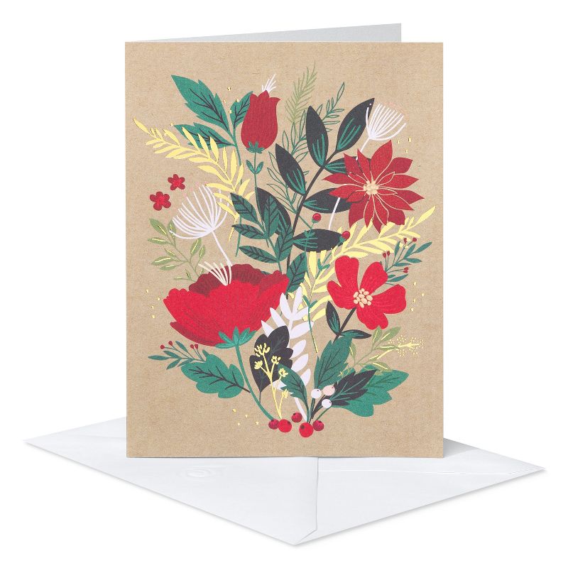 10ct Winter Floral Blank Christmas Cards, 3 of 8