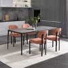 NicBex Boucle Dining Chairs Set of 2,Armless Upholstered Kitchen Chair with Curved Backrest and Black Metal Legs for Dining Room,Kitchen - 4 of 4