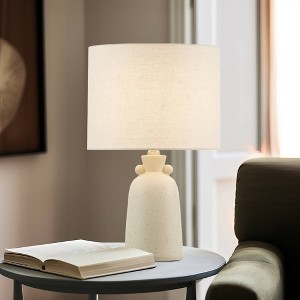 Ink+Ivy 10"x16.75" Alarid Ceramic Chic Warm Soft Modern Elegant (Includes LED Light Bulb) Table Lamp - 1 of 4