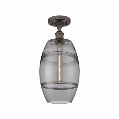 Vaz - 1 Light Semi-Flush Mount In Industrial Style-11.13 Inches Tall and 8 Inches Wide
