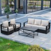 UPTIOT 4-Piece Outdoor Patio Conversation Set - 2 of 4