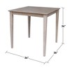 Solid Wood 36" X 36" Dining Table Weathered Gray - International Concepts - image 3 of 4