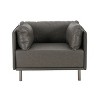 KTMBDW Accent Chair Vintage Chair, Upholstered Lounge Arm Chair with Solid Wood Frame & Soft Cushion for Living Room, Bedroom - 3 of 4