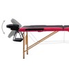 vidaXL Foldable Massage Table 2 Zones Wood Black and Pink - 3 of 4