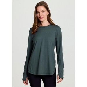 RBX Active Women's Buttery Soft Stretch Jersey Crewneck Long Sleeve Tunic Top with Thumbholes - 1 of 4