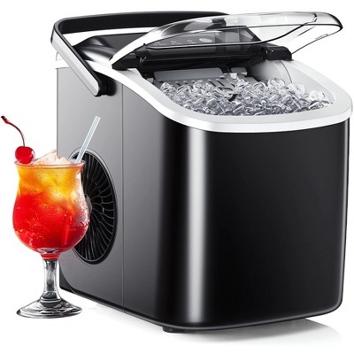 EUHOMY Portable Ice Maker, Bullet-Shaped Ice, 26lbs/Day, Quiet Operation, Self-Cleaning, Energy-Efficient, Ideal for Home, Office, RV, Camping