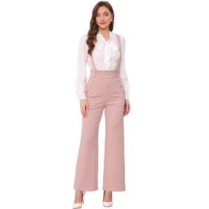 INSPIRE CHIC Women's Casual Office Adjustable Straps Wide Leg Jumpsuits - 1 of 4